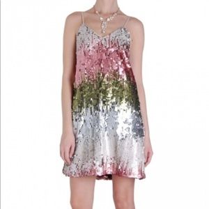 Ombré Sequin Multicolor Mini Dress Matte Sparkles